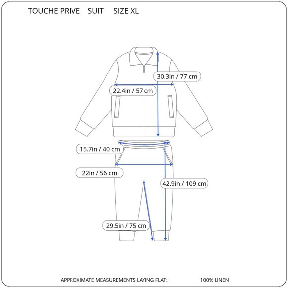 Touché Privé Two-Piece Suit Plaid 100% Linen Belted Vest & Wide-Leg Pant Size XL - Picture 7 of 7